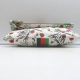 Clare V. Striped Foldover Clutch White Desert Flower Print Leather