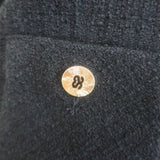 Sandro Vayene Pearl-Beaded Tweed Jacket Black Cotton-Blend Size 42 NEW