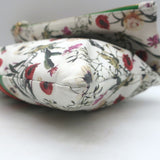 Clare V. Striped Foldover Clutch White Desert Flower Print Leather