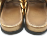 Valentino Atelier 03 Rose Edition Slide Sandals Gold Metallic Leather Size 39.5