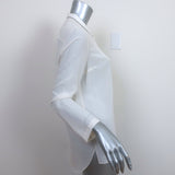 Brunello Cucinelli Monili-Trim Button Down Blouse Cream Stretch Silk Size Large