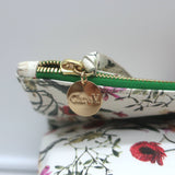 Clare V. Striped Foldover Clutch White Desert Flower Print Leather