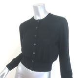 T by Alexander Wang Logo-Embroidered Cropped Cardigan Black Wool Size Large NEW