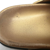 Valentino Atelier 03 Rose Edition Slide Sandals Gold Metallic Leather Size 39.5