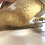 Valentino Atelier 03 Rose Edition Slide Sandals Gold Metallic Leather Size 39.5