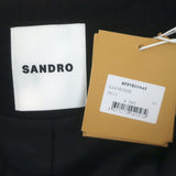 Sandro Vayene Pearl-Beaded Tweed Jacket Black Cotton-Blend Size 42 NEW