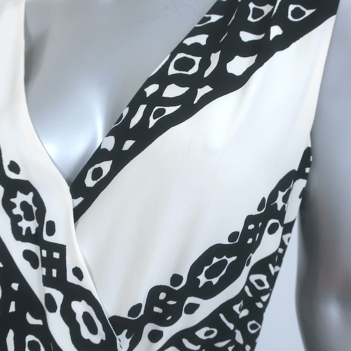 Altuzarra Asymmetric Midi Dress Pavilion Black/White Bandana Print Silk Size 38