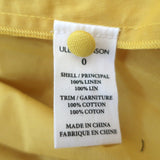 Ulla Johnson Titania Embroidered Long Sleeve Mini Dress Yellow Linen Size 0