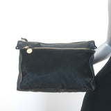 Clare V. Gosee Clutch Black Leather & Calf Hair Medium Crossbody Bag