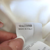 Brunello Cucinelli Monili-Trim Button Down Blouse Cream Stretch Silk Size Large