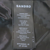 Sandro Vayene Pearl-Beaded Tweed Jacket Black Cotton-Blend Size 42 NEW