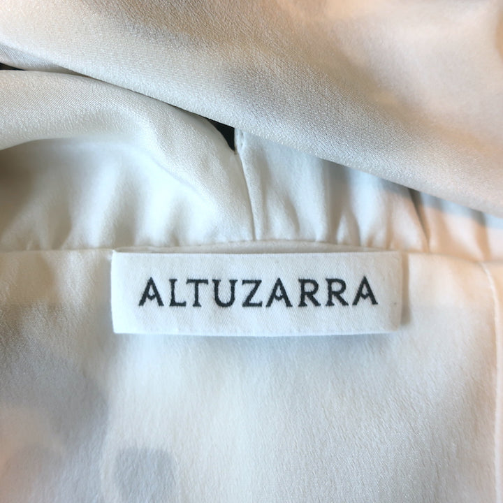 Altuzarra Asymmetric Midi Dress Pavilion Black/White Bandana Print Silk Size 38