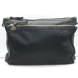 Clare V. Gosee Clutch Black Leather & Calf Hair Medium Crossbody Bag