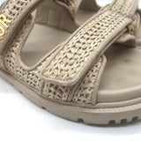 Christian Dior Dioract Raffia Slide Sandals Beige Size 39