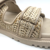 Christian Dior Dioract Raffia Slide Sandals Beige Size 39