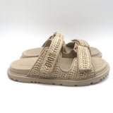 Christian Dior Dioract Raffia Slide Sandals Beige Size 39