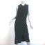 Helmut Lang Asymmetric Draped Dress Black Leather-Trim Wool Blend Size 2