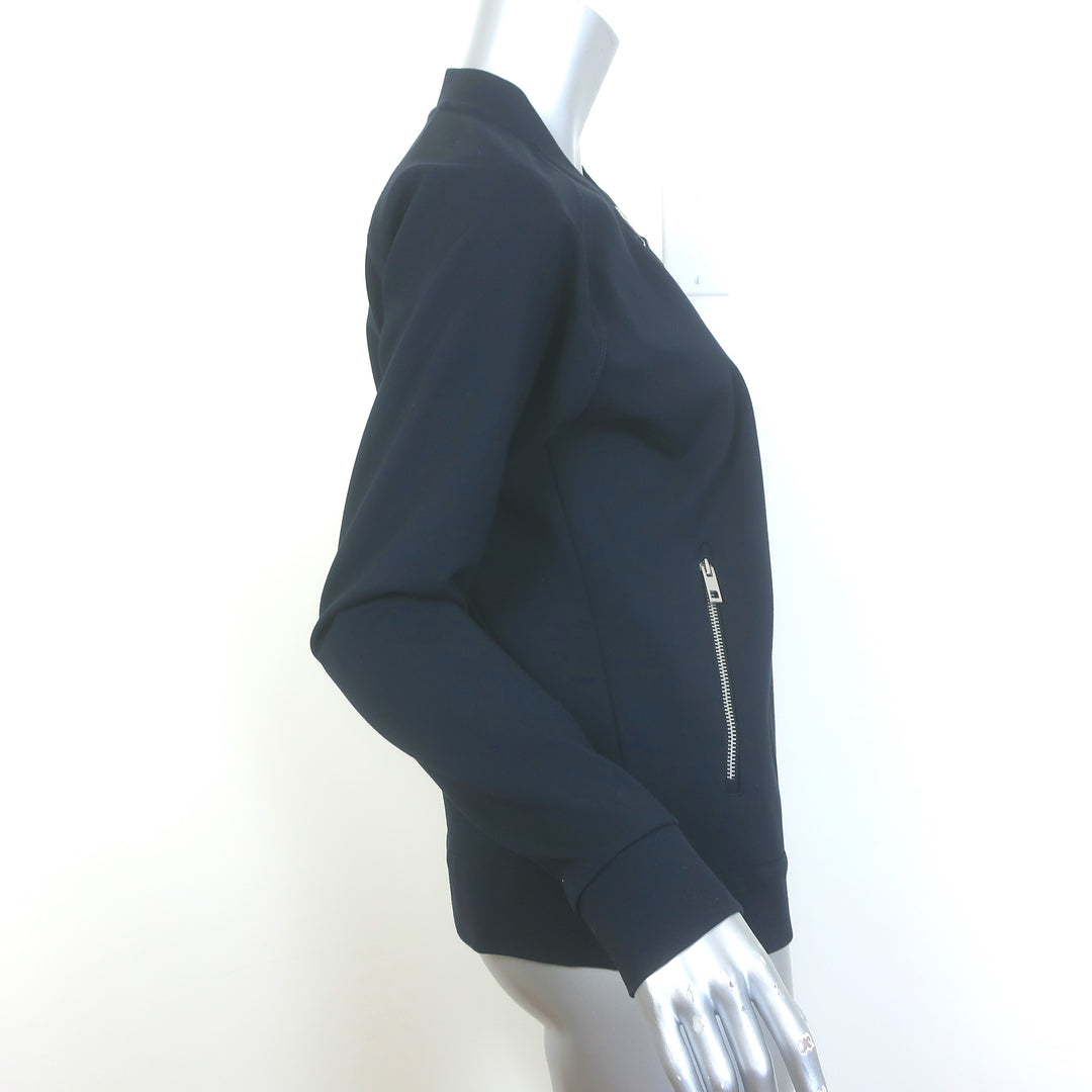 Rag &amp; Bone/JEAN Zip-Up Raglan Jacket Dark Navy Scuba Jersey Size Small