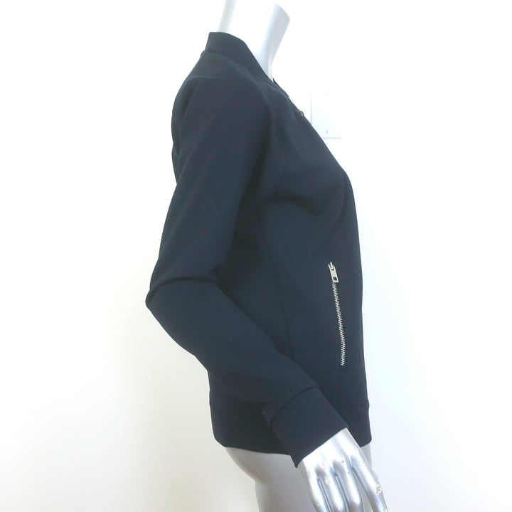 Rag &amp; Bone/JEAN Zip-Up Raglan Jacket Dark Navy Scuba Jersey Size Small