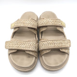 Christian Dior Dioract Raffia Slide Sandals Beige Size 39