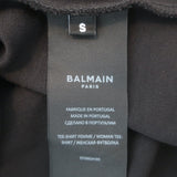 Balmain 6 Button Raglan T-Shirt Black Stretch Jersey Size Small NEW