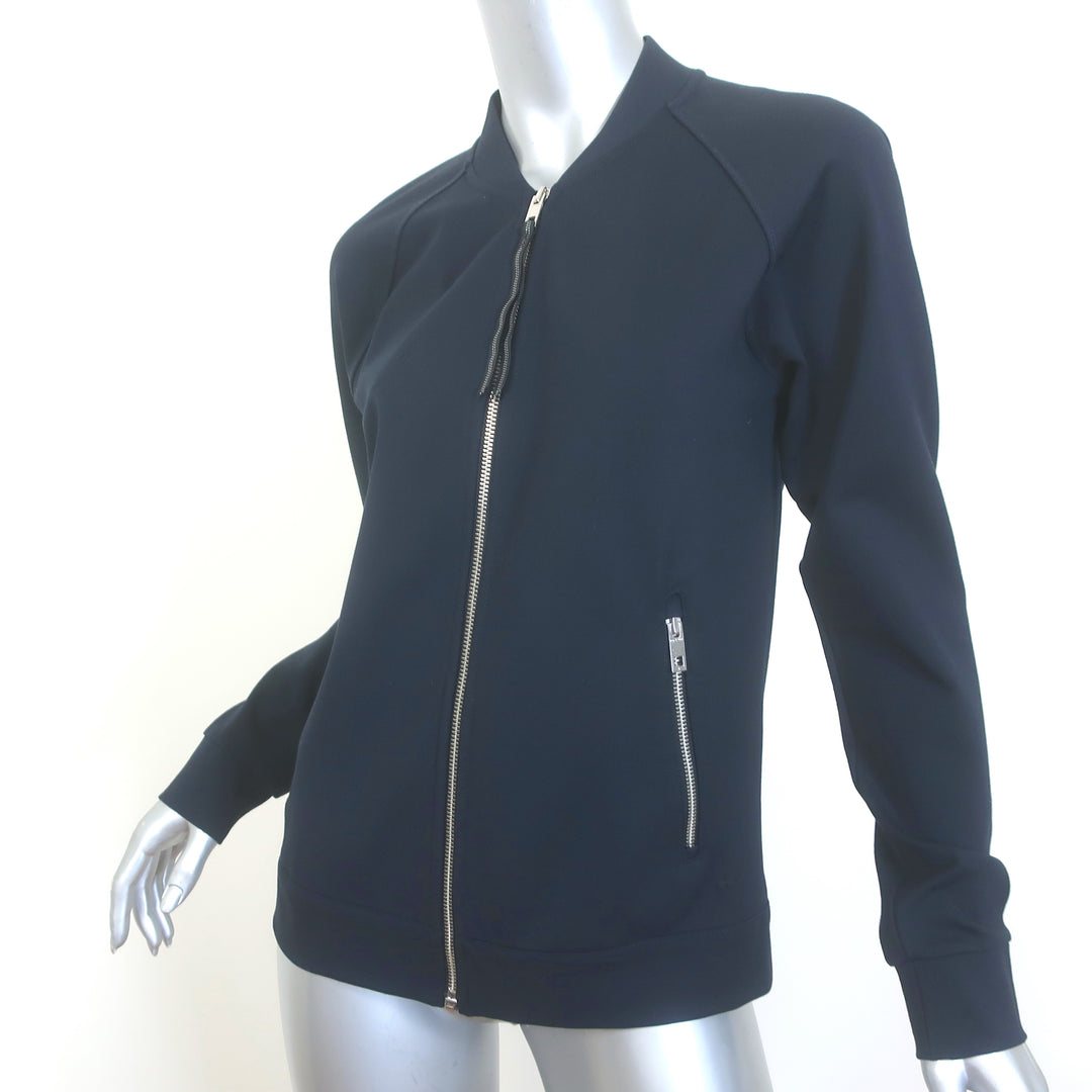 Rag &amp; Bone/JEAN Zip-Up Raglan Jacket Dark Navy Scuba Jersey Size Small