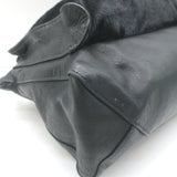 Clare V. Gosee Clutch Black Leather & Calf Hair Medium Crossbody Bag