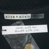 Alice + Olivia Lachlan Zip-Front Studded Tweed Mini Dress Black Size 4 NEW