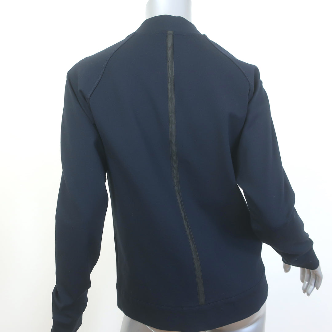 Rag &amp; Bone/JEAN Zip-Up Raglan Jacket Dark Navy Scuba Jersey Size Small