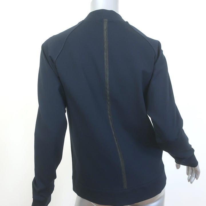 Rag &amp; Bone/JEAN Zip-Up Raglan Jacket Dark Navy Scuba Jersey Size Small