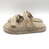 Christian Dior Dioract Raffia Slide Sandals Beige Size 39
