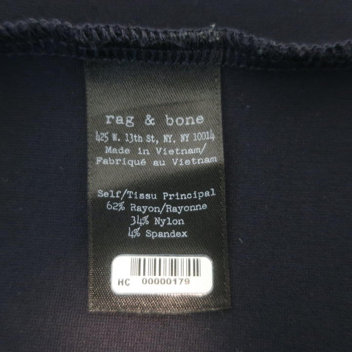 Rag &amp; Bone/JEAN Zip-Up Raglan Jacket Dark Navy Scuba Jersey Size Small
