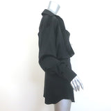 T by Alexander Wang Layered Mini Shirt Dress Black Silk Charmeuse Size 4 NEW