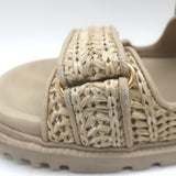 Christian Dior Dioract Raffia Slide Sandals Beige Size 39