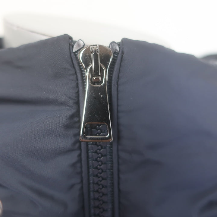 Moncler Gie Hooded Long Down Puffer Coat Dark Navy Size 1