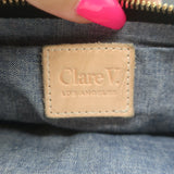 Clare V. Gosee Clutch Black Leather & Calf Hair Medium Crossbody Bag