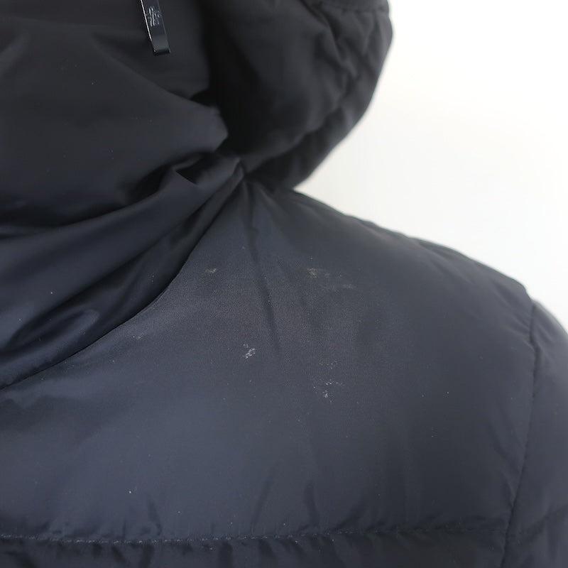 Moncler Gie Hooded Long Down Puffer Coat Dark Navy Size 1