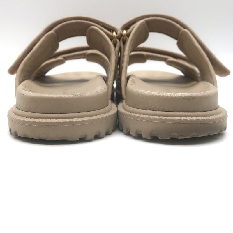 Christian Dior Dioract Raffia Slide Sandals Beige Size 39