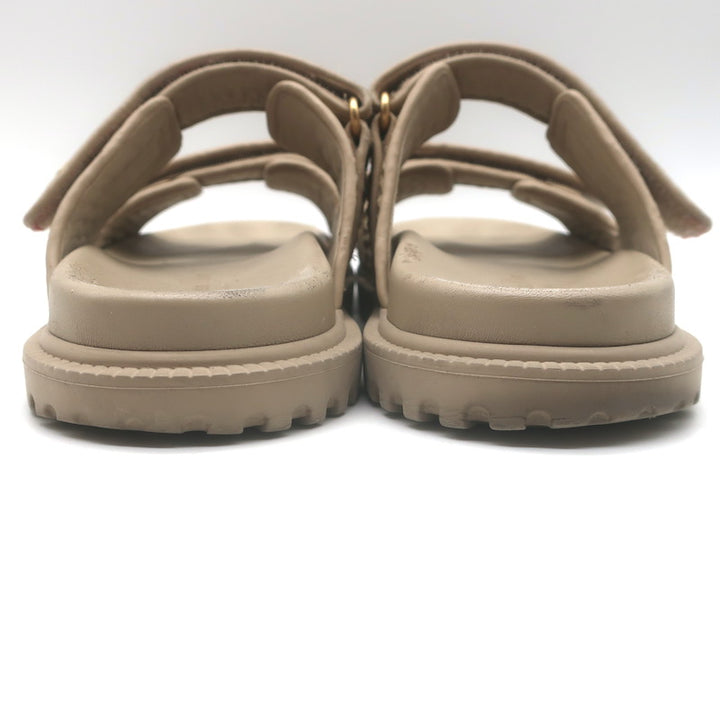 Christian Dior Dioract Raffia Slide Sandals Beige Size 39