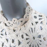 Maje Rozimina Pearl-Beaded Guipure Lace Maxi Dress Ecru Cotton Size 36 NEW