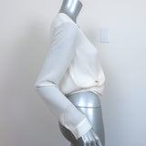 L'Agence Wrap Blouse Gia Cream Silk Size Small Long Sleeve Top