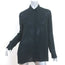 The Row Carlton Pleated Back Shirt Black Crepe Size Small Long Sleeve Blouse