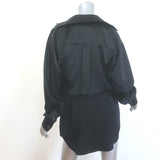 T by Alexander Wang Layered Mini Shirt Dress Black Silk Charmeuse Size 4 NEW