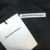 T by Alexander Wang Layered Mini Shirt Dress Black Silk Charmeuse Size 4 NEW