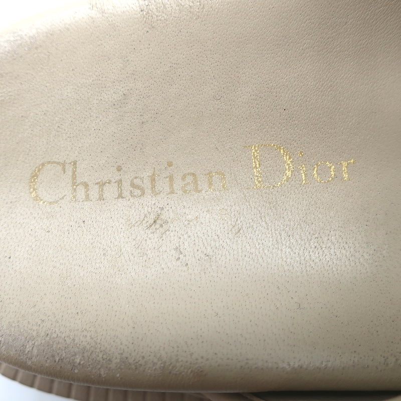 Christian Dior Dioract Raffia Slide Sandals Beige Size 39