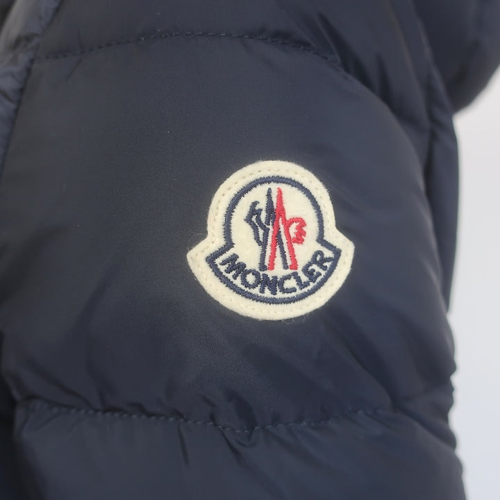 Moncler Gie Hooded Long Down Puffer Coat Dark Navy Size 1