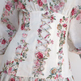 Zimmermann Honour Corset Mini Dress Cream Floral Print Linen Size 0