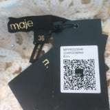 Maje Rozimina Pearl-Beaded Guipure Lace Maxi Dress Ecru Cotton Size 36 NEW