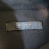 The Row Carlton Pleated Back Shirt Black Crepe Size Small Long Sleeve Blouse