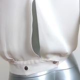 L'Agence Wrap Blouse Gia Cream Silk Size Small Long Sleeve Top